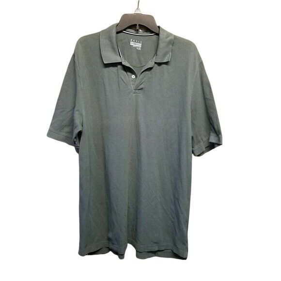 Basic Editions Mens Sz XL Green  Solid Short Sleeve Polo Shirt - Picture 1 of 9